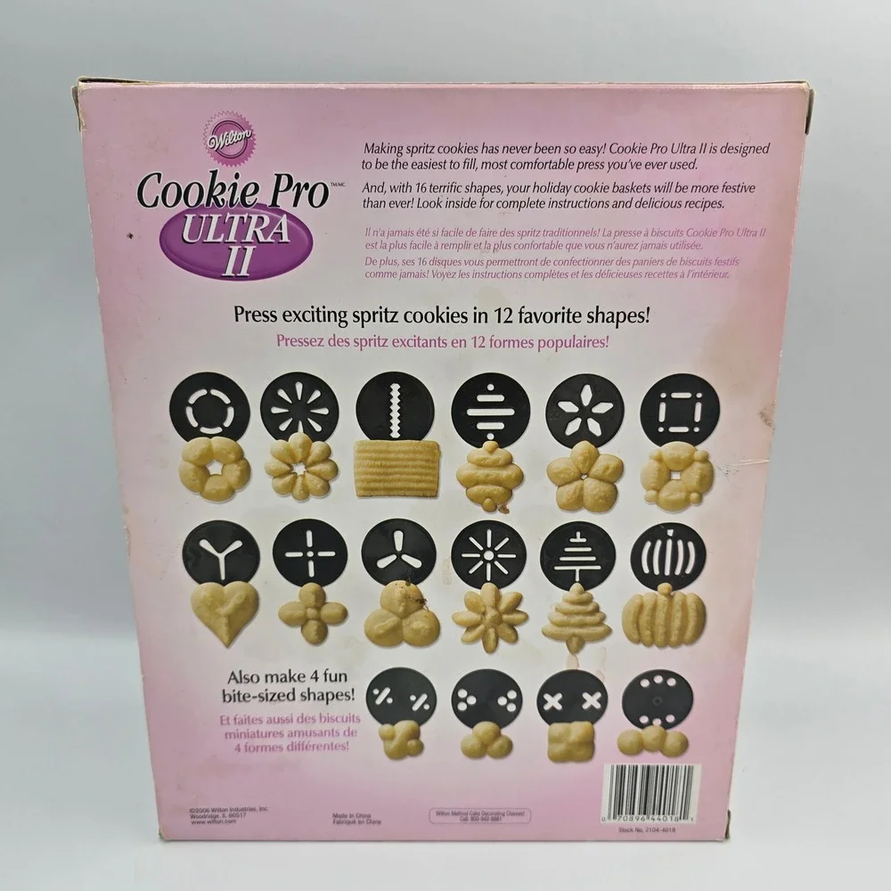 Wilton Cookie Pro Ultra II Cookie Press 16 Disks Spritz Maker 2104-4018 Silver